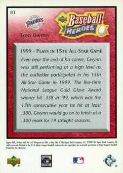 2005 Upper Deck Baseball Heroes - Red #83 Tony Gwynn Back