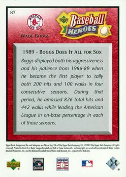 2005 Upper Deck Baseball Heroes - Red #87 Wade Boggs Back