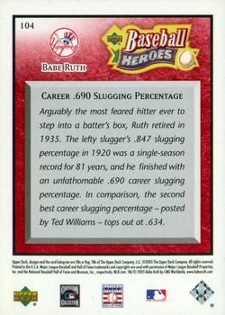 2005 Upper Deck Baseball Heroes - Red #104 Babe Ruth Back