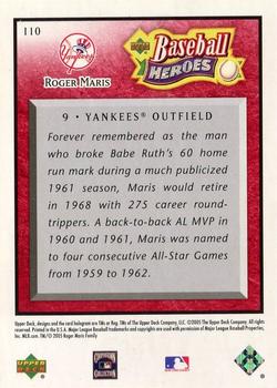 2005 Upper Deck Baseball Heroes - Red #110 Roger Maris Back