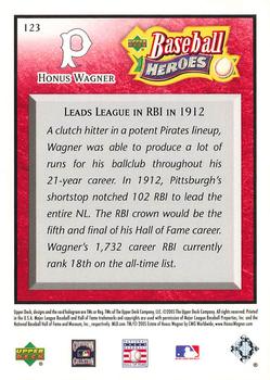 2005 Upper Deck Baseball Heroes - Red #123 Honus Wagner Back