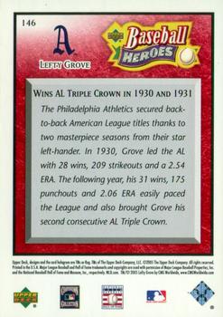 2005 Upper Deck Baseball Heroes - Red #146 Lefty Grove Back