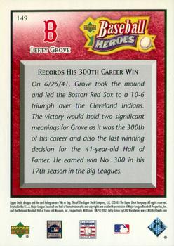 2005 Upper Deck Baseball Heroes - Red #149 Lefty Grove Back