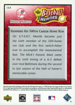 2005 Upper Deck Baseball Heroes - Red #164 Mickey Mantle Back