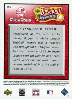 2005 Upper Deck Baseball Heroes - Red #165 Mickey Mantle Back