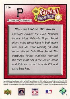 2005 Upper Deck Baseball Heroes - Red #166 Roberto Clemente Back