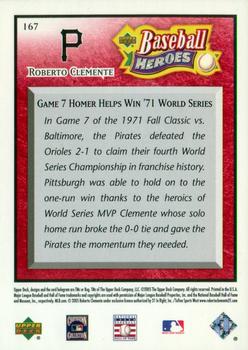 2005 Upper Deck Baseball Heroes - Red #167 Roberto Clemente Back