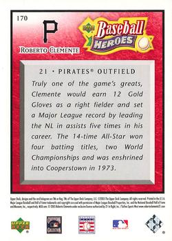2005 Upper Deck Baseball Heroes - Red #170 Roberto Clemente Back
