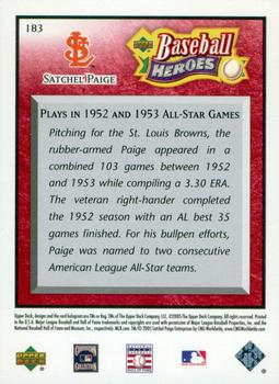 2005 Upper Deck Baseball Heroes - Red #183 Satchel Paige Back