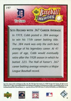 2005 Upper Deck Baseball Heroes - Red #197 Ty Cobb Back