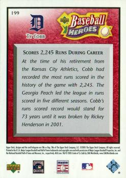 2005 Upper Deck Baseball Heroes - Red #199 Ty Cobb Back