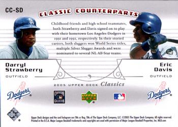 2005 Upper Deck Classics - Counterparts #CC-SD Darryl Strawberry / Eric Davis Back
