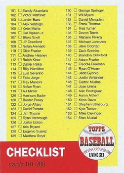 2019 Topps Living - Checklists #CL-02 Checklist 101-200 Front