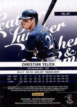 2019 Panini Leather & Lumber - Retail Embossed Gold #67 Christian Yelich Back