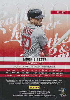 2019 Panini Leather & Lumber - Retail Embossed Gold #87 Mookie Betts Back