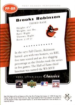 2005 Upper Deck Classics - Post Season Performers #PP-BR Brooks Robinson Back
