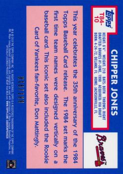 2019 Topps - 1984 Topps Baseball 35th Anniversary Chrome Silver Pack Black (Series Two) #T84-10 Chipper Jones Back