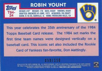 2019 Topps - 1984 Topps Baseball 35th Anniversary Chrome Silver Pack Blue (Series Two) #T84-24 Robin Yount Back