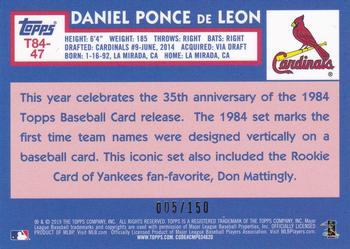 2019 Topps - 1984 Topps Baseball 35th Anniversary Chrome Silver Pack Blue (Series Two) #T84-47 Daniel Ponce de Leon Back