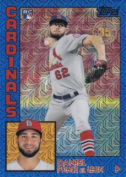 2019 Topps - 1984 Topps Baseball 35th Anniversary Chrome Silver Pack Blue (Series Two) #T84-47 Daniel Ponce de Leon Front