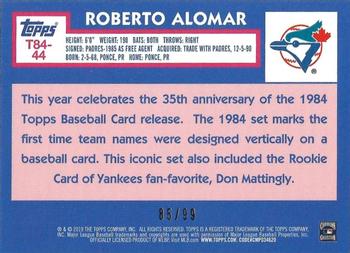 2019 Topps - 1984 Topps Baseball 35th Anniversary Chrome Silver Pack Green (Series Two) #T84-44 Roberto Alomar Back