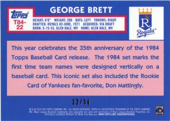 2019 Topps - 1984 Topps Baseball 35th Anniversary Chrome Silver Pack Gold (Series Two) #T84-22 George Brett Back