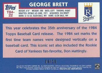 2019 Topps - 1984 Topps Baseball 35th Anniversary Chrome Silver Pack Orange (Series Two) #T84-22 George Brett Back