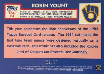 2019 Topps - 1984 Topps Baseball 35th Anniversary Chrome Silver Pack Orange (Series Two) #T84-24 Robin Yount Back