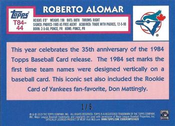 2019 Topps - 1984 Topps Baseball 35th Anniversary Chrome Silver Pack Red (Series Two) #T84-44 Roberto Alomar Back
