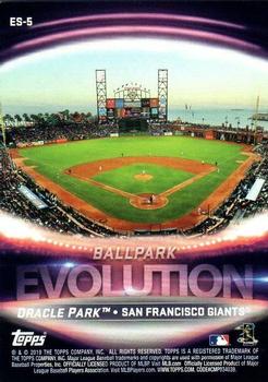 2019 Topps - Evolution Ballpark Blue #ES-5 Polo Grounds / Oracle Park Back