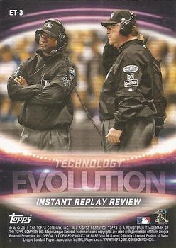 2019 Topps - Evolution Technology #ET-3 Field Umpire / Instant Replay Review Back