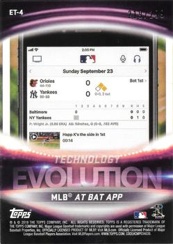 2019 Topps - Evolution Technology Black #ET-4 Box Scores / MLB At Bat App Back