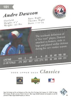 2005 Upper Deck Classics - Silver #101 Andre Dawson Back