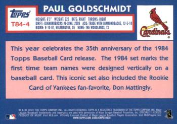 2019 Topps - 1984 Topps Baseball 35th Anniversary Chrome Silver Pack (Series Two) #T84-4 Paul Goldschmidt Back