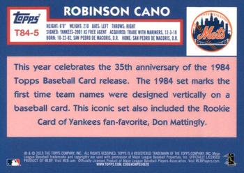 2019 Topps - 1984 Topps Baseball 35th Anniversary Chrome Silver Pack (Series Two) #T84-5 Robinson Cano Back