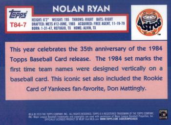 2019 Topps - 1984 Topps Baseball 35th Anniversary Chrome Silver Pack (Series Two) #T84-7 Nolan Ryan Back