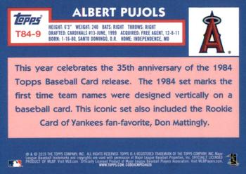 2019 Topps - 1984 Topps Baseball 35th Anniversary Chrome Silver Pack (Series Two) #T84-9 Albert Pujols Back