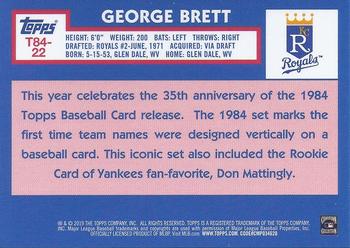 2019 Topps - 1984 Topps Baseball 35th Anniversary Chrome Silver Pack (Series Two) #T84-22 George Brett Back