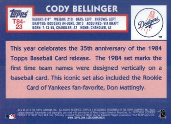 2019 Topps - 1984 Topps Baseball 35th Anniversary Chrome Silver Pack (Series Two) #T84-23 Cody Bellinger Back