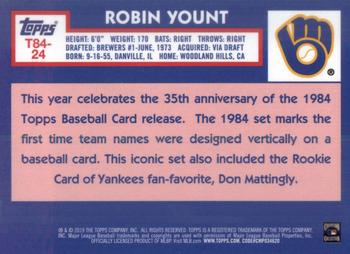 2019 Topps - 1984 Topps Baseball 35th Anniversary Chrome Silver Pack (Series Two) #T84-24 Robin Yount Back
