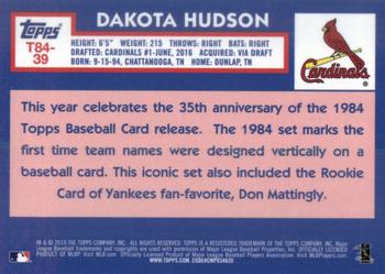 2019 Topps - 1984 Topps Baseball 35th Anniversary Chrome Silver Pack (Series Two) #T84-39 Dakota Hudson Back