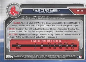 2019 Bowman Draft #BD-16 Ryan Zeferjahn Back