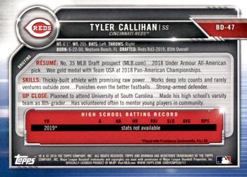 2019 Bowman Draft #BD-47 Tyler Callihan Back