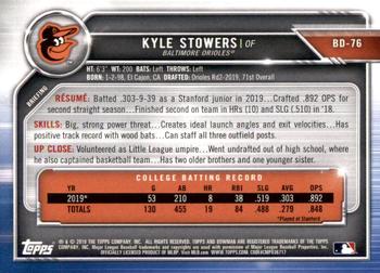 2019 Bowman Draft #BD-76 Kyle Stowers Back