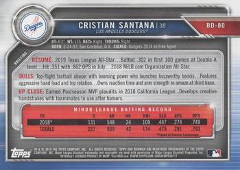 2019 Bowman Draft #BD-80 Cristian Santana Back