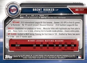 2019 Bowman Draft #BD-117 Brent Rooker Back