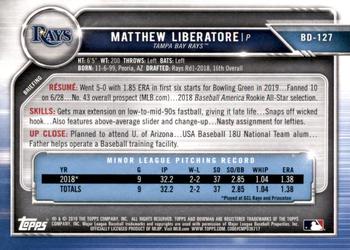 2019 Bowman Draft #BD-127 Matthew Liberatore Back