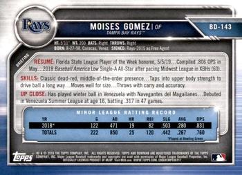2019 Bowman Draft #BD-143 Moises Gomez Back