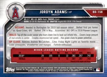 2019 Bowman Draft #BD-158 Jordyn Adams Back