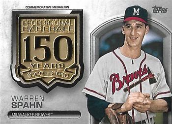 2019 Topps - 150th Anniversary Commemorative Medallions (Series Two) #AMM-WSP Warren Spahn Front